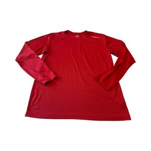 Brooks Mens Red Long Sleeve Mesh Running Shirt M workout Athletic